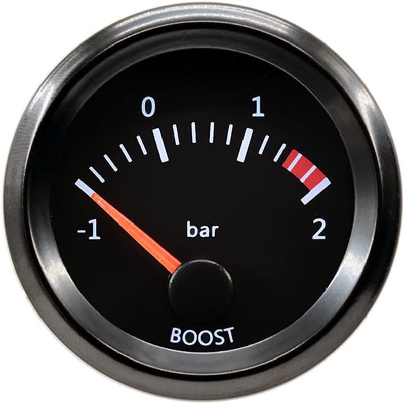 E Support Universal Car 52mm Pointer Turbo Boost Gauge Meter Kit Bar White LED Light Pointer Indicator Dail Display Electronic - Image 1